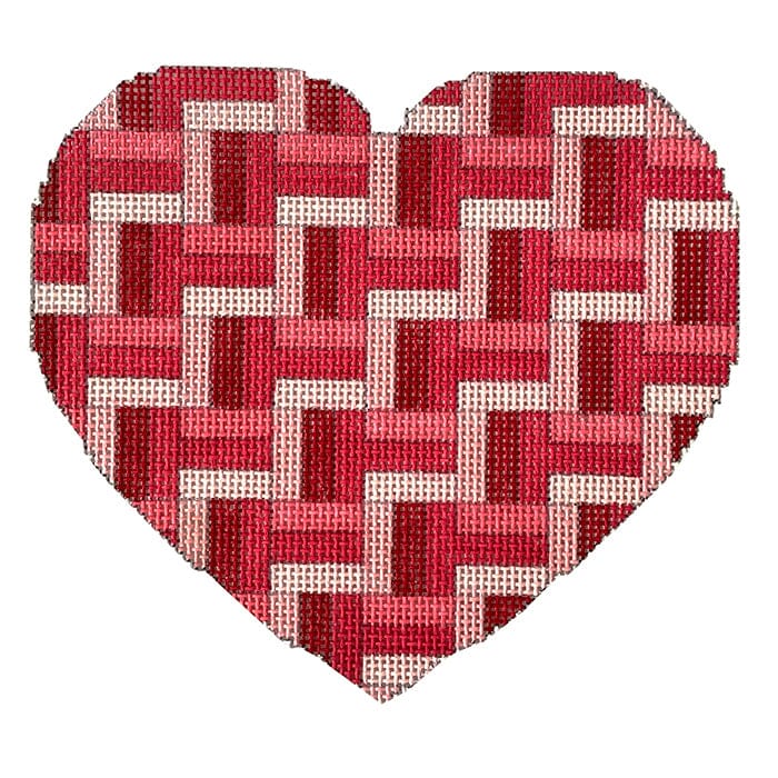 Heart Stash Bag Pinks Painted Canvas CBK Needlepoint Collections  - 1