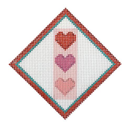 Heart Street Lights Painted Canvas Kimberly Ann Needlepoint  - 1