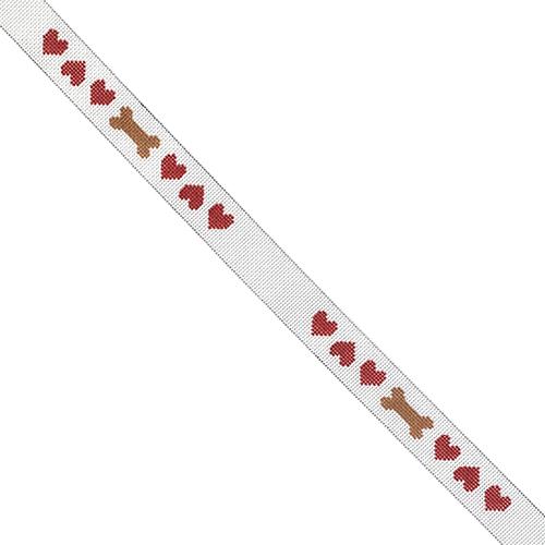 Hearts and Bones Dog Collar - Large Painted Canvas The Meredith Collection 
