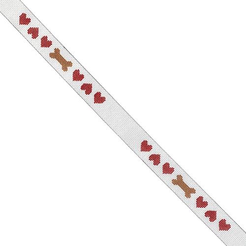 Hearts and Bones Dog Collar   Large Painted Canvas The Meredith Collection  - 1