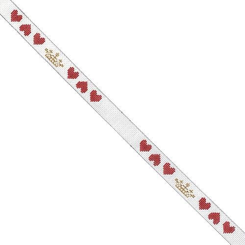 Hearts and Bones Dog Collar   Small Painted Canvas The Meredith Collection 

