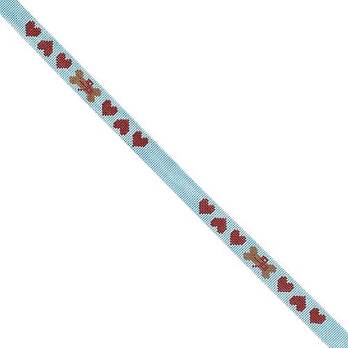 Hearts and Bones with Bows Dog Collar Painted Canvas The Meredith Collection  - 1