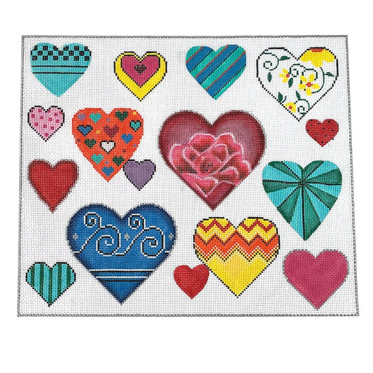 Hearts Hearts More Hearts Painted Canvas Alice Peterson Company 