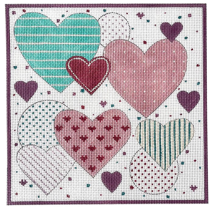 Hearts Painted Canvas Alice Peterson Company  - 1