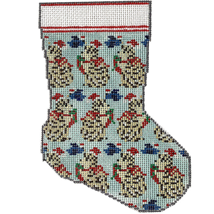 Hedgehog Mini Stocking Painted Canvas KCN Designers  - 1
