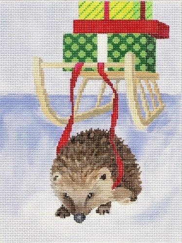 Hedgehog with Packages Painted Canvas Scott Church Creative 