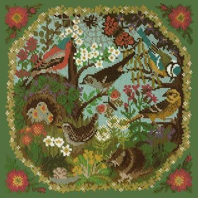 Hedgerow Needlepoint Kit Kits Elizabeth Bradley Design Dark Green 
