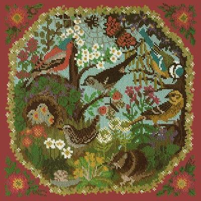 Hedgerow Needlepoint Kit Kits Elizabeth Bradley Design Dark Red 

