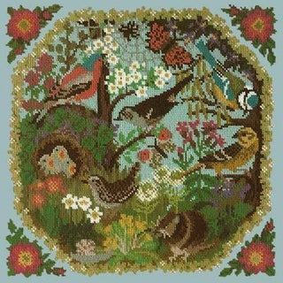 Hedgerow Needlepoint Kit Kits Elizabeth Bradley Design Pale Blue 
