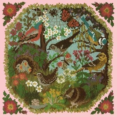 Hedgerow Needlepoint Kit Kits Elizabeth Bradley Design Pale Rose 
