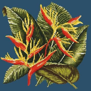 Heliconia Needlepoint Kit Kits Elizabeth Bradley Design Dark Blue 
