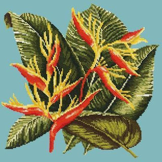 Heliconia Needlepoint Kit Kits Elizabeth Bradley Design Duck Egg Blue 
