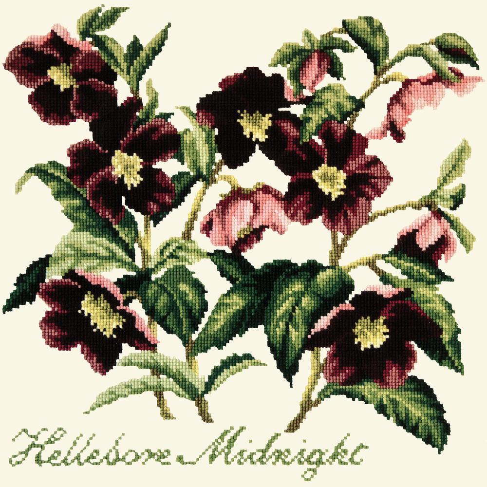 Hellebore Midnight Needlepoint Kit Kits Elizabeth Bradley Design Winter White 