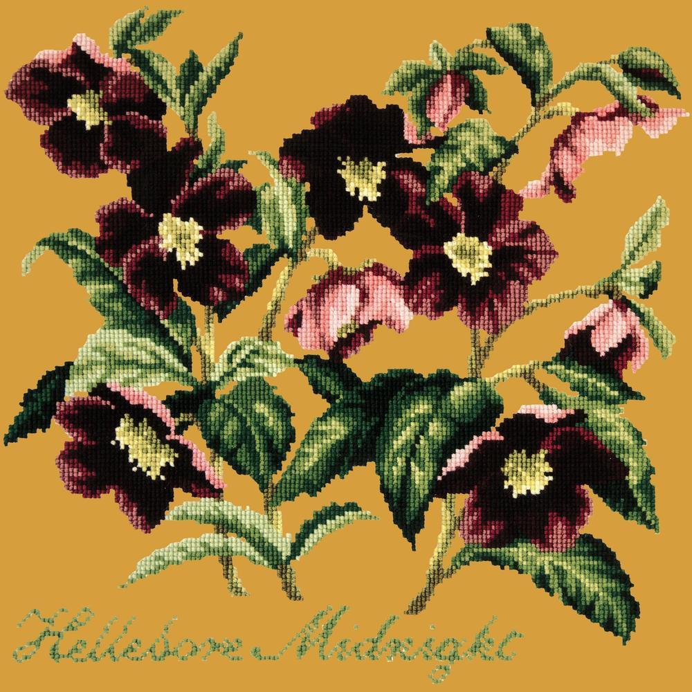 Hellebore Midnight Needlepoint Kit Kits Elizabeth Bradley Design Yellow 