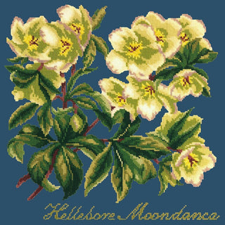 Hellebore Moondance Needlepoint Kit Kits Elizabeth Bradley Design Dark Blue 
