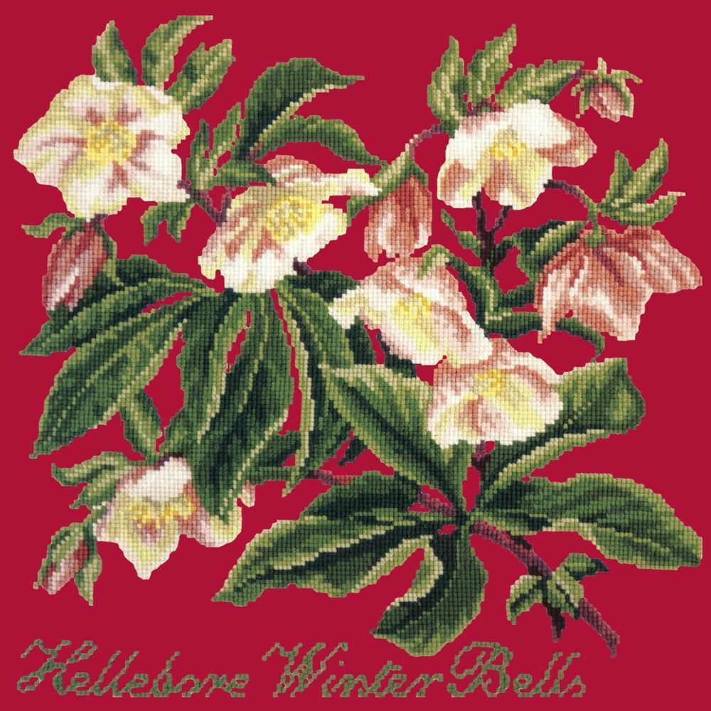 Hellebore Winter Bells Needlepoint Kit Kits Elizabeth Bradley Design Bright Red 