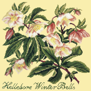 Hellebore Winter Bells Needlepoint Kit Kits Elizabeth Bradley Design Butter Yellow 
