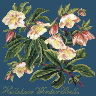 Hellebore Winter Bells Needlepoint Kit Kits Elizabeth Bradley Design Dark Blue 
