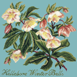 Hellebore Winter Bells Needlepoint Kit Kits Elizabeth Bradley Design Duck Egg Blue 
