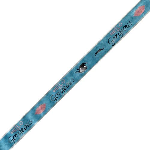 Hello Gorgeous Belt - Aqua Painted Canvas Kimberly Ann Needlepoint 