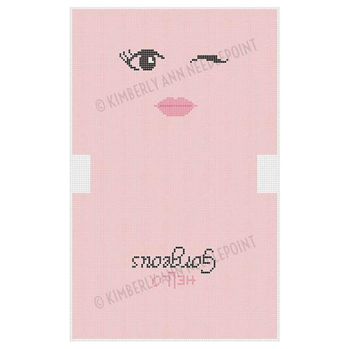 Hello Gorgeous - Pink Painted Canvas Kimberly Ann Needlepoint 