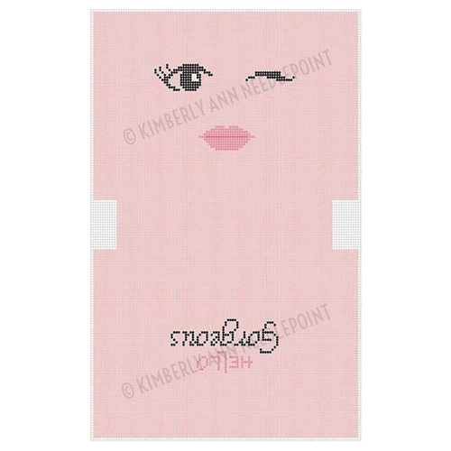 Hello Gorgeous   Pink Painted Canvas Kimberly Ann Needlepoint  - 1