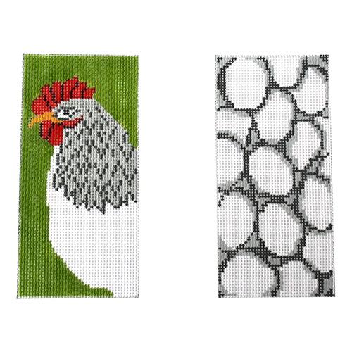 Hen and Eggs Eyeglasses Case Painted Canvas J. Child Designs 