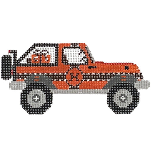 Hermes Inspired Jeep Painted Canvas Wipstitch Needleworks  - 1