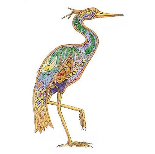 Heron Painted Canvas Danji Designs  - 1