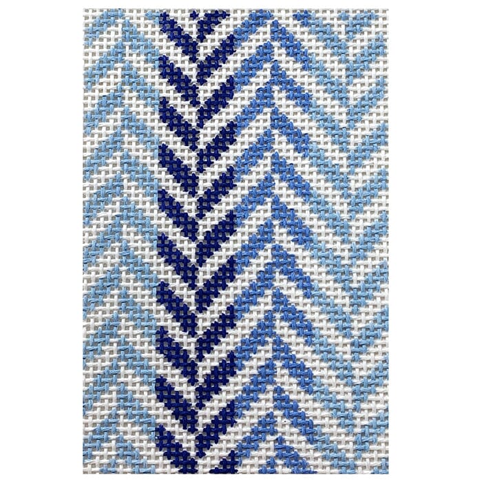 Herringbone Passport Insert - Blue Painted Canvas Initial K Studio 