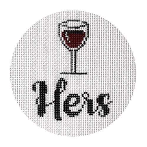 Hers Wine Ornament Painted Canvas Danji Designs  - 1
