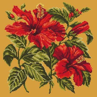Hibiscus Needlepoint Kit Kits Elizabeth Bradley Design Yellow 
