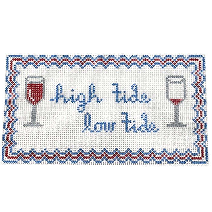High Tide, Low Tide   Red Wine Painted Canvas Halcyon House Designs  - 1