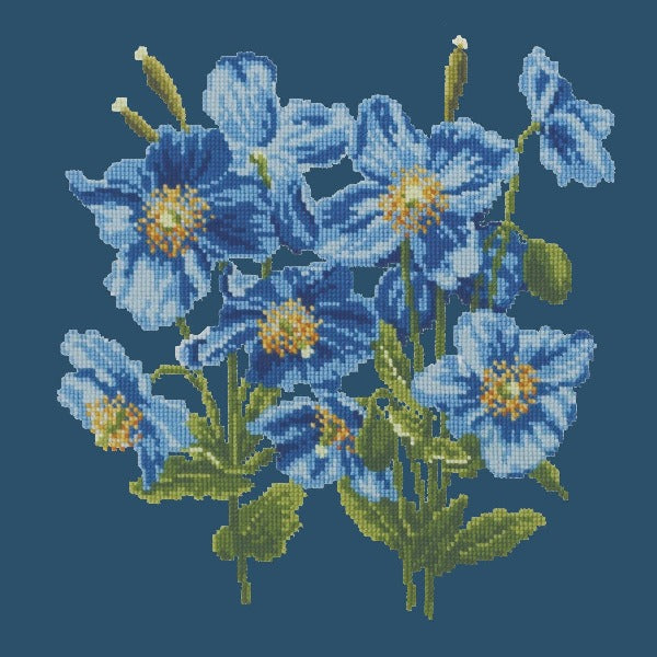 Himalayan Poppy Kits Elizabeth Bradley Design Dark Blue 