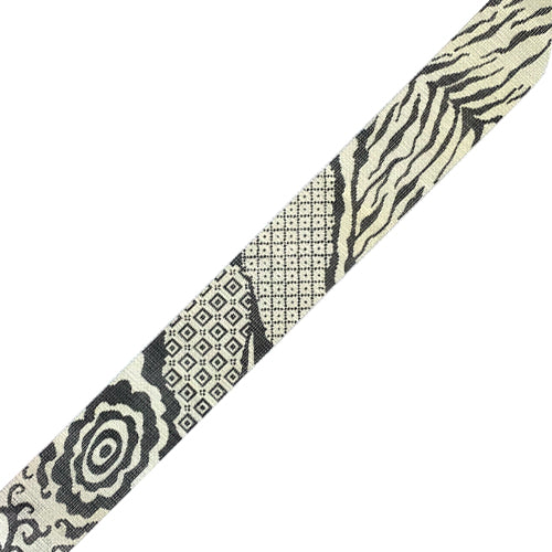 Hip Belt - Ivory & Black Print Painted Canvas Colors of Praise 