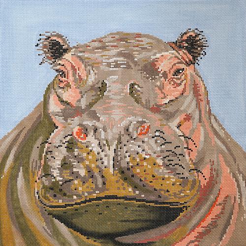 Hippo Painted Canvas The Meredith Collection  - 1
