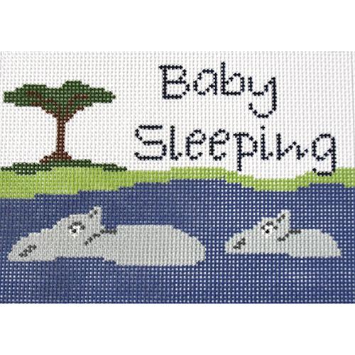 Hippos Baby Sleeping Painted Canvas J. Child Designs 