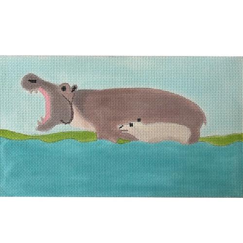 Hippos Painted Canvas Love You More 