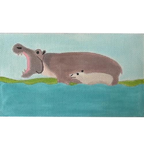 Hippos Painted Canvas Love You More  - 1
