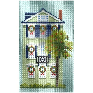 Historic Green Christmas House Kit Kits Needlepoint To Go 
