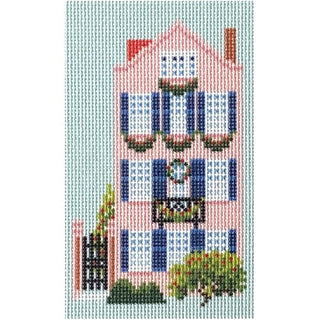 Historic Pink Christmas House Kit Kits Needlepoint To Go 
