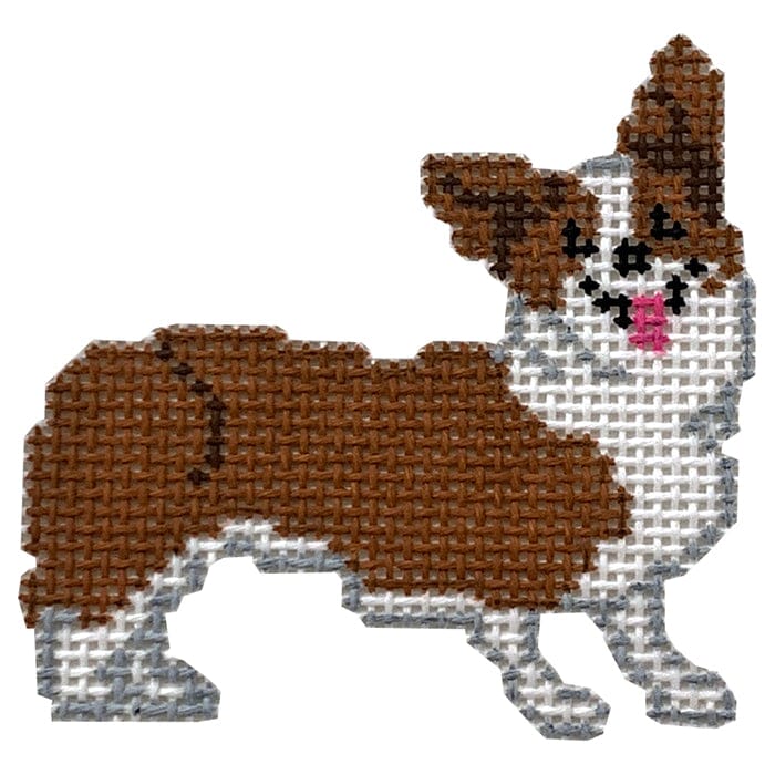 HM Elizabeth's Corgi Painted Canvas All About Stitching/The Collection Design 
