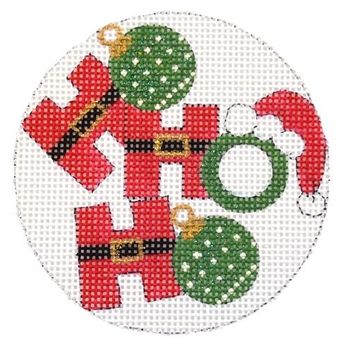 Ho Ho Ho Ornaments on 13 Painted Canvas Alice Peterson Company 