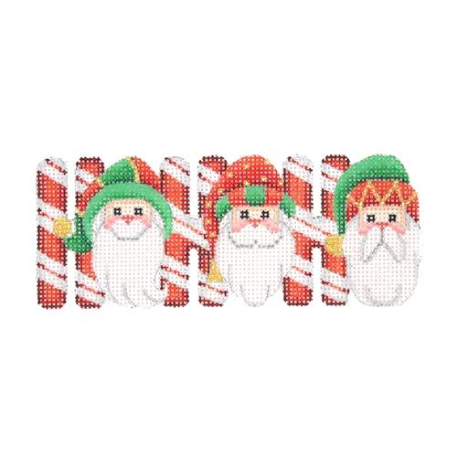 Ho Ho Ho   Santas Painted Canvas Burnett & Bradley  - 1