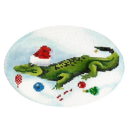 Holiday Alligator Painted Canvas Scott Church Creative 