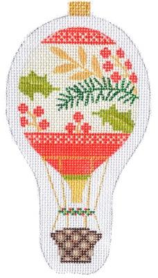 Holiday Balloon   Red Berries Painted Canvas Kirk & Bradley 
