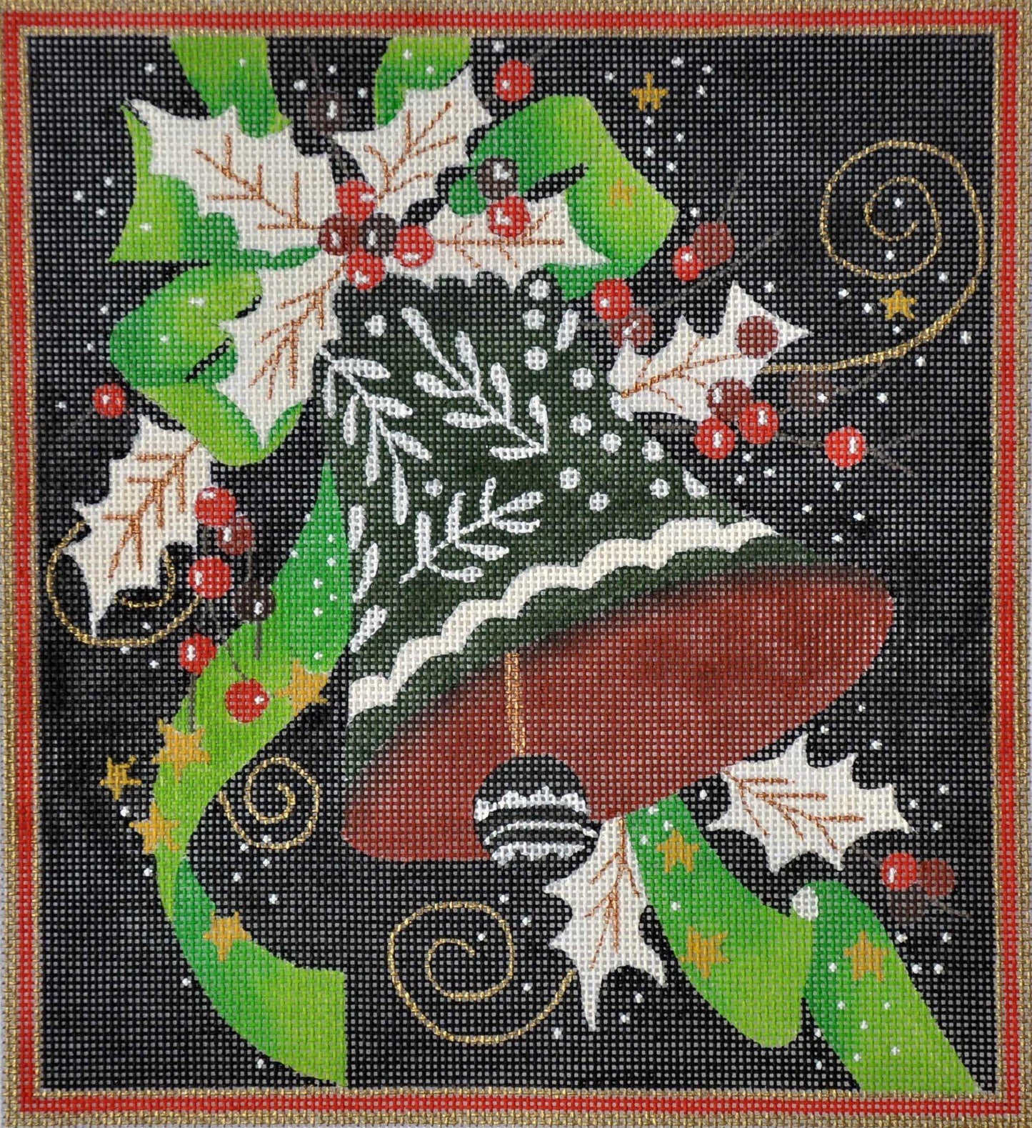 Holiday Bell Painted Canvas Raymond Crawford Designs 