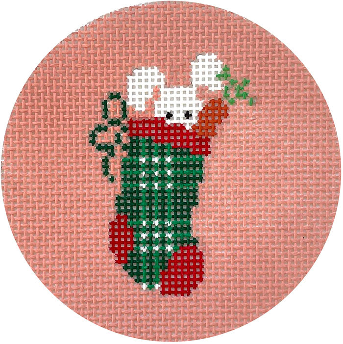 Holiday Bunny Mini Painted Canvas Le Point Studio 
