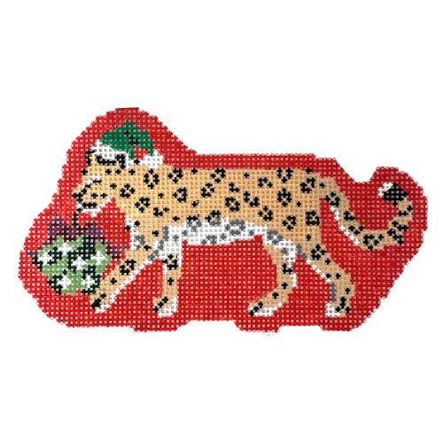 Holiday Leopard Painted Canvas KCN Designers 