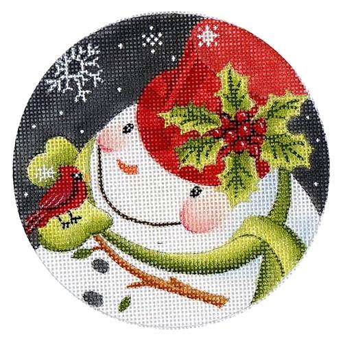 Holly Snowman Painted Canvas Love You More  - 1